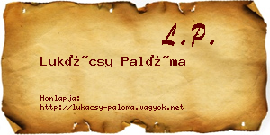 Lukácsy Palóma névjegykártya